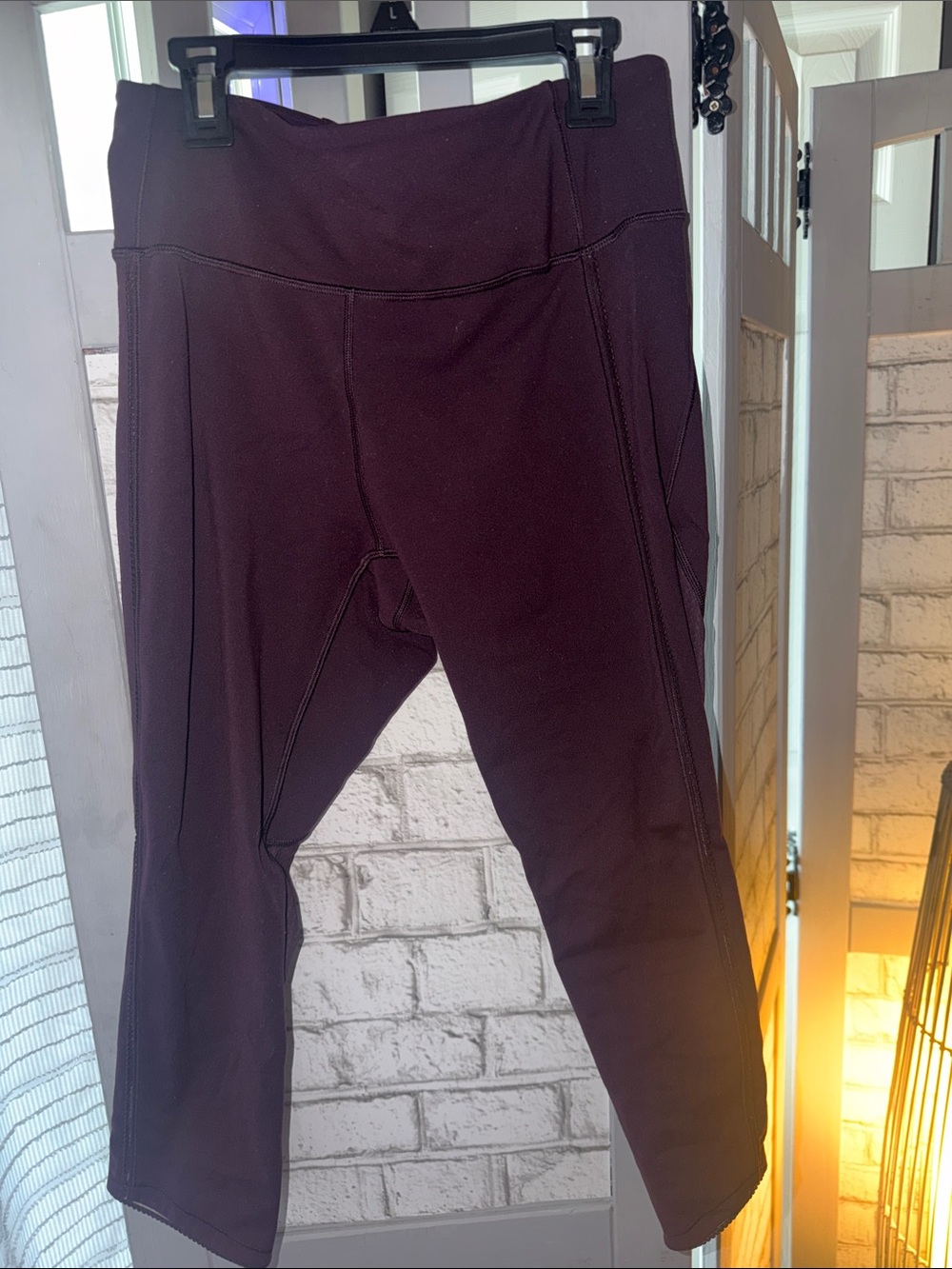 Women’s Lululemon High-Rise Cropped Leggings in Deep Plum
